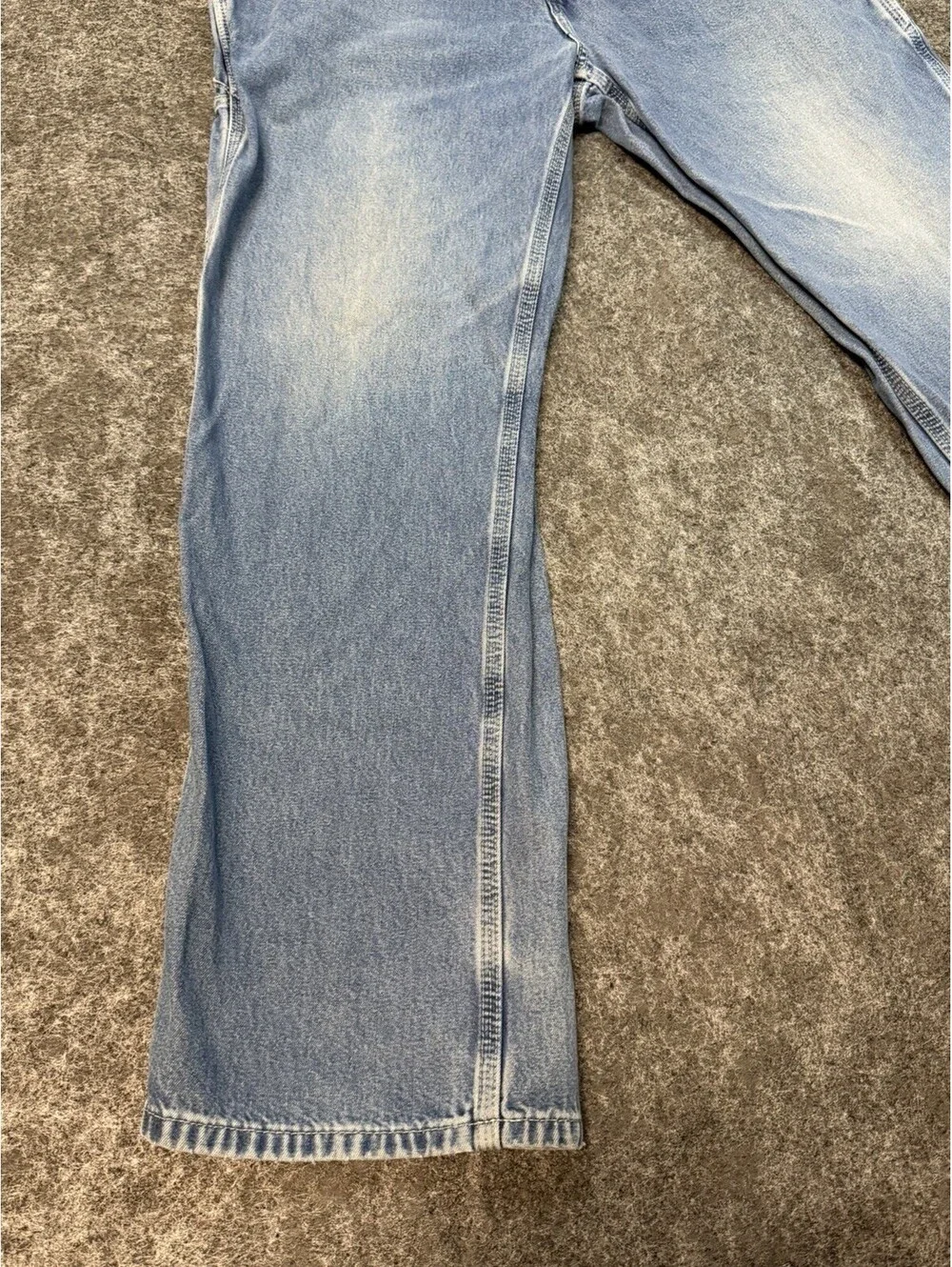 Carhartt Dungaree Fit Carpenter Jeans Mens 34x32 Light Wash Work Denim Pants